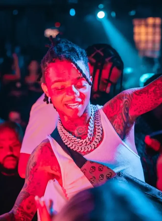 Artist performing in the crowd at Sapphire New York SINS, capturing high-energy nightlife and VIP experience.